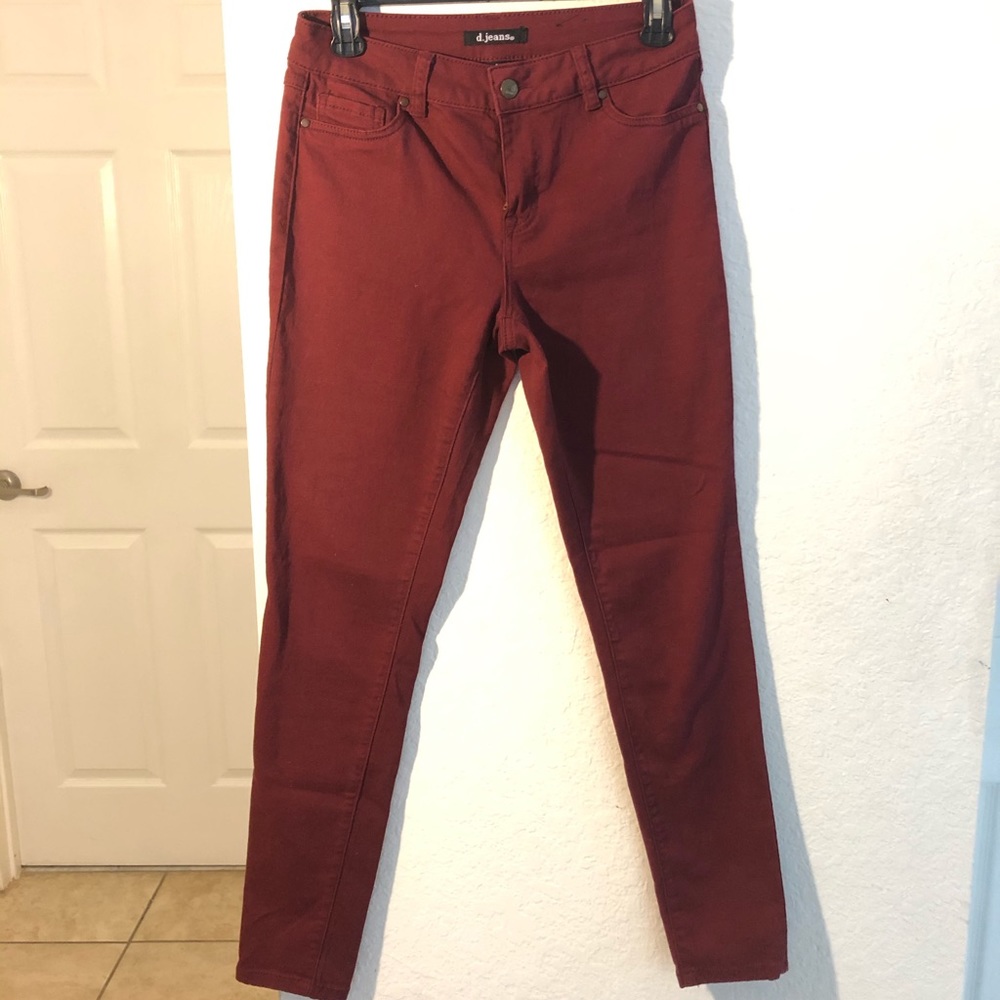 Red pants.